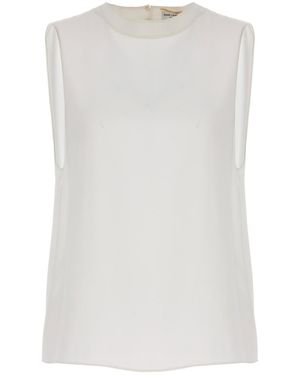 Saint Laurent Crewneck Sleeveless Tank Top - White