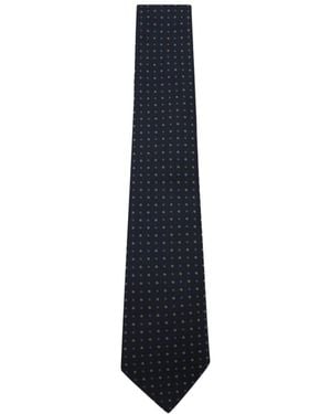 Canali Micro Dot Tie - Blue