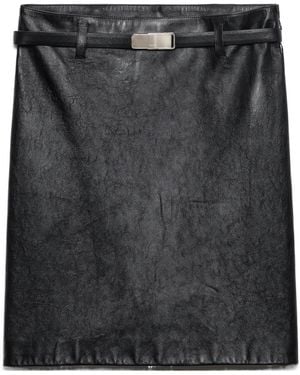 Prada Nappa Leather Skirt - Black