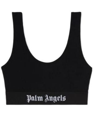 Palm Angels Scoop Back Two-Toned Bra - Black