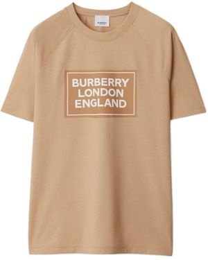 Burberry Crew-Neck Short-Sleeve T-Shirt - Natural