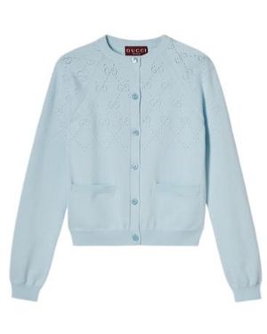 Gucci Gg Cotton Cardigan - Blue