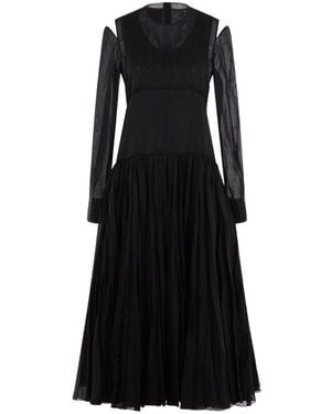 Jil Sander Pleat-Detailed Crewneck Midi Dress - Black