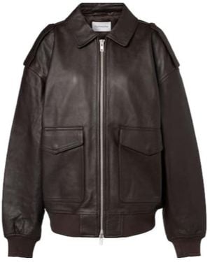 Frankie Shop Viper Leather Jacket - Black