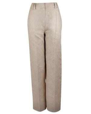 Brunello Cucinelli Casual Trousers With Belt Loops - Natural