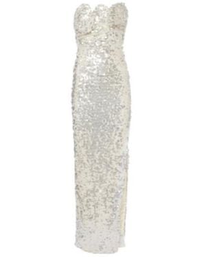 Christopher Esber Opaline Sequined Strapless Gown - White