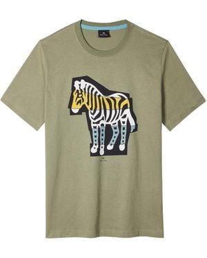 Paul Smith Ps Paul Smith Zebra Printed Crewneck T-Shirt - Green