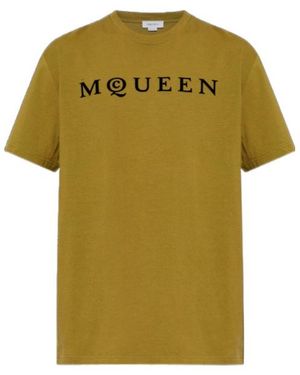 McQueen Flocked Mcqueen Logo T-Shirt - Green