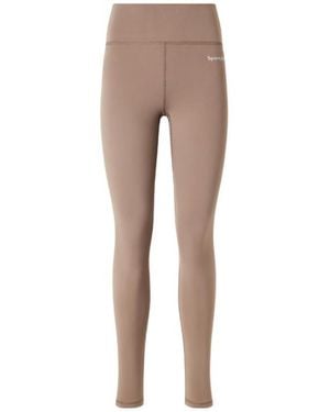 Sporty & Rich Logo-Print Stretch-Jersey High-Rise Leggings - Natural