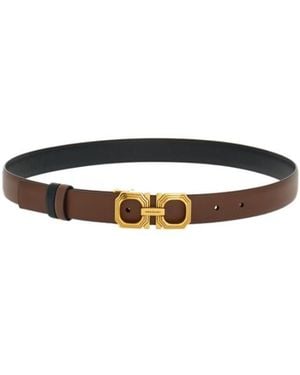 Ferragamo Double-Sided Gancini Belt - White