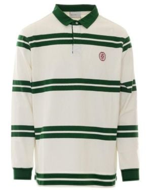 Drole de Monsieur Drôle De Monsieur D Mirror Striped Polo Shirt - Green