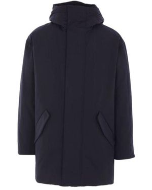 Aspesi Long-Sleeved Hooded Coat - Blue