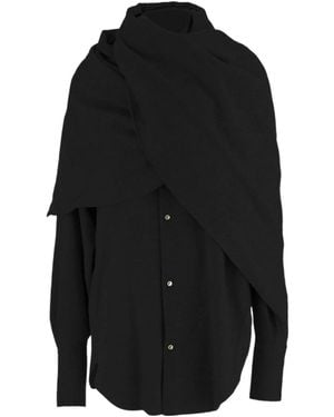 DARKPARK Georgia Detachable Scarf Shirt - Black