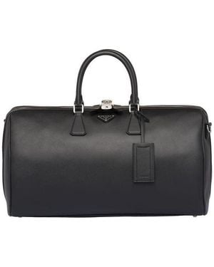 Prada Saffiano Leather Travel Bag - Black