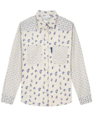 Maison Labiche Paisley-Print Patch-Detail Shirt - White