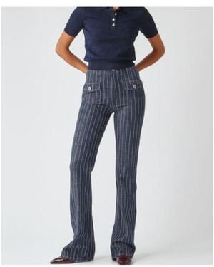 Dondup Pinstriped Casual Pants - Blue