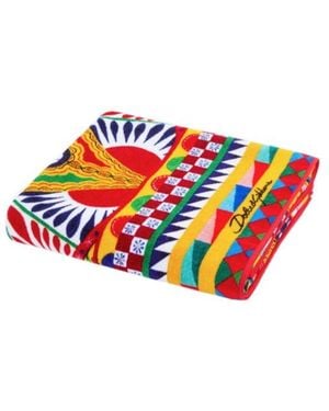 Dolce & Gabbana Foulard Printed Terry Bath Towel - White