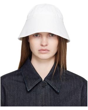 Jil Sander Topstitching Linen Bucket Hat - Blue