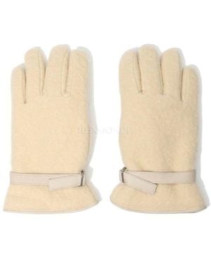 AURALEE Wool Blend Five-Finger Gloves - Natural