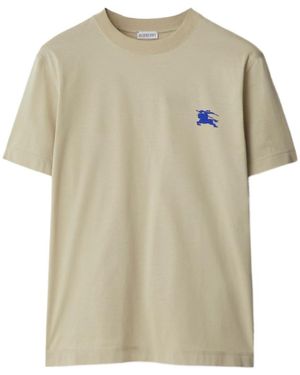 Burberry Ekd-Embroidered Crewneck T-Shirt - Natural