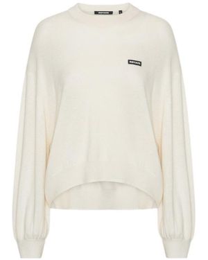 ROTATE BIRGER CHRISTENSEN Oversized Logo Knitted Jumper - White