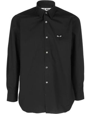 COMME DES GARÇONS PLAY Heart-Patch Poplin Shirt - Black