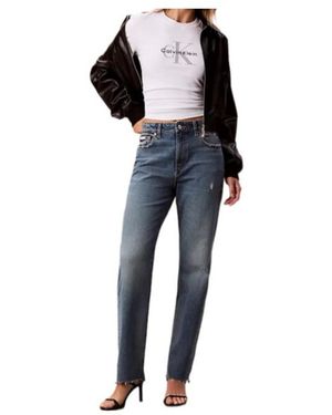 Calvin Klein High Rise Straight Jeans - Black