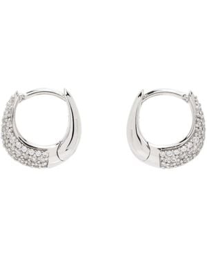 Tom Wood Ice Huggies Pave Earrings - White