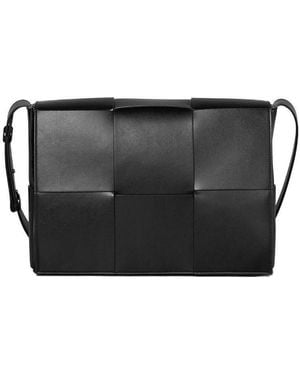 Bottega Veneta Intreciato Arco Large Crossbody Bag - Black