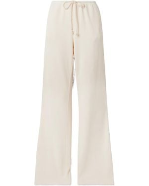 The Elder Statesman Cashmere Blend Wide-Leg Joggers - White