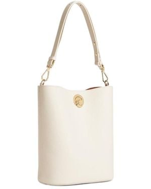 Coccinelle Metal-Ring Bucket Bag - White