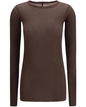 Rick Owens Long Sleeved Knitted T-Shirt - Brown