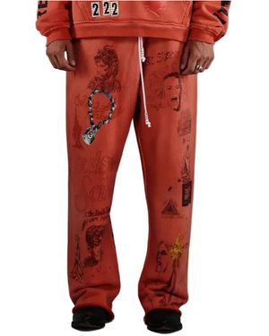 Paly Hollywood Drawstring Sweatpants - Red