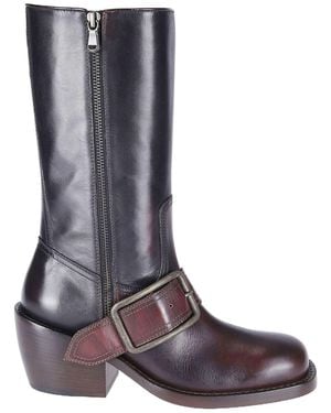 Dries Van Noten Buckle Detailed Zipped Boots - Brown