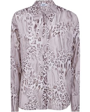 Blugirl Blumarine Buttoned Animal Print Shirt - Purple