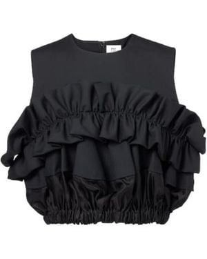 Comme des Garçons Ruffled Wool Top - Black