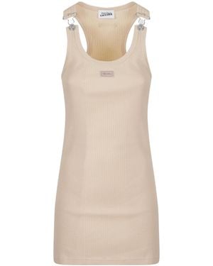 Jean Paul Gaultier Ribbed Knit Dress - Natural