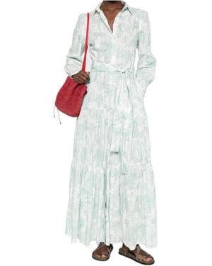 MC2 Saint Barth Botanical Maxi Shirt Dress - White