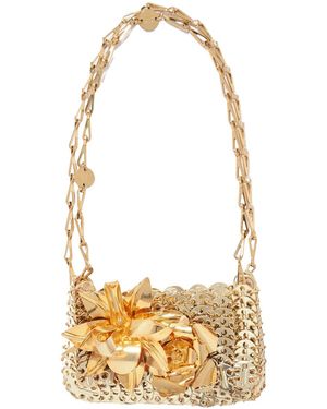 Rabanne Nano 1969 Flower-Appliqué Shoulder Bag - Metallic