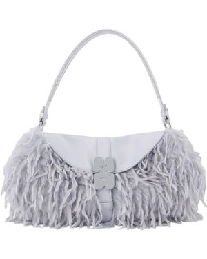 Ganni Logo Shoulder Bag - Gray
