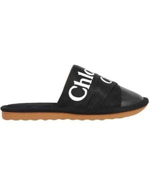 Chloé Woody Flat Mules - Black