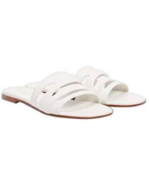 Gianvito Rossi Leather Slides - White
