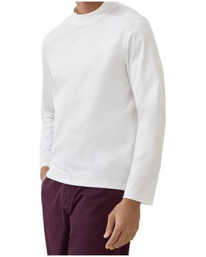 Brunello Cucinelli Mock Neck Long Sleeved T-Shirt - White