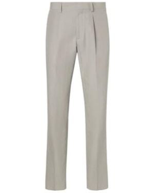 Lardini Linen, Cotton, And Silk Chinos - Gray