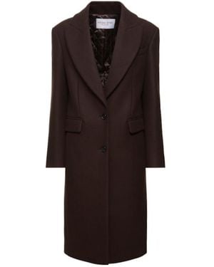 Michael Kors Chesterfield Sculptural Wool Melton Coat - Black