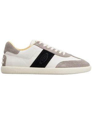 Tod's Allascciata Cassetta Leggera Leather Low-Top Sneakers - White