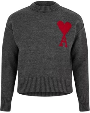 Ami Paris De Coeur Sweatshirt - Gray