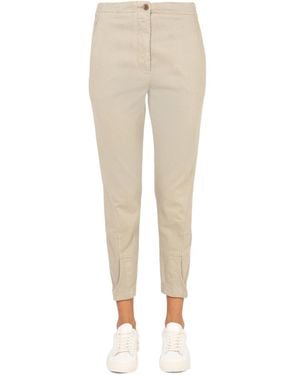 Aspesi Frank Straight Leg Cropped Pants - Natural