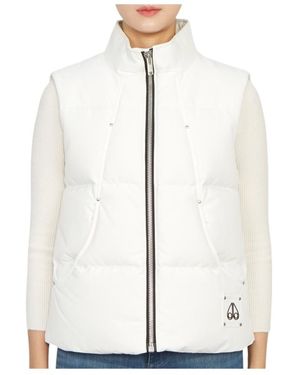 Moose Knuckles Down Vest With Standing Neck - White