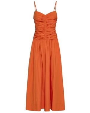 Marella Fit-And-Flare Poplin Dress - Orange